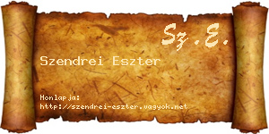 Szendrei Eszter névjegykártya